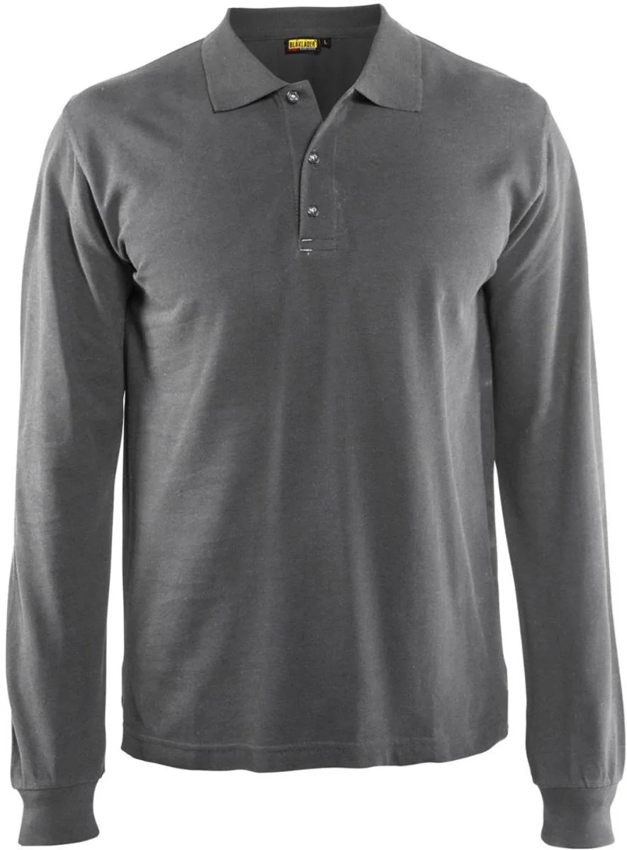 Blåkläder 3388-1050 Piqué long sleeve Grijs fra Blåkläder, Grå, M – produktbillede