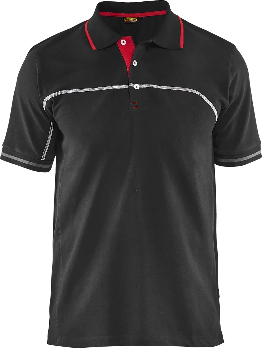 Blåkläder 3389 Poloshirt Zwart/Rood de Blåkläder, Noir, Rouge, XXL – image du produit