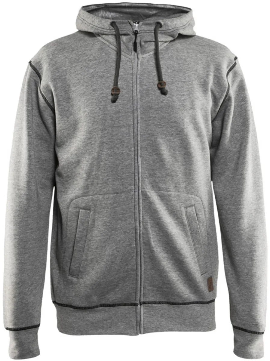 Blaklader 3398 Hooded Werksweater met Rits fra Blåkläder, Grå – produktbillede