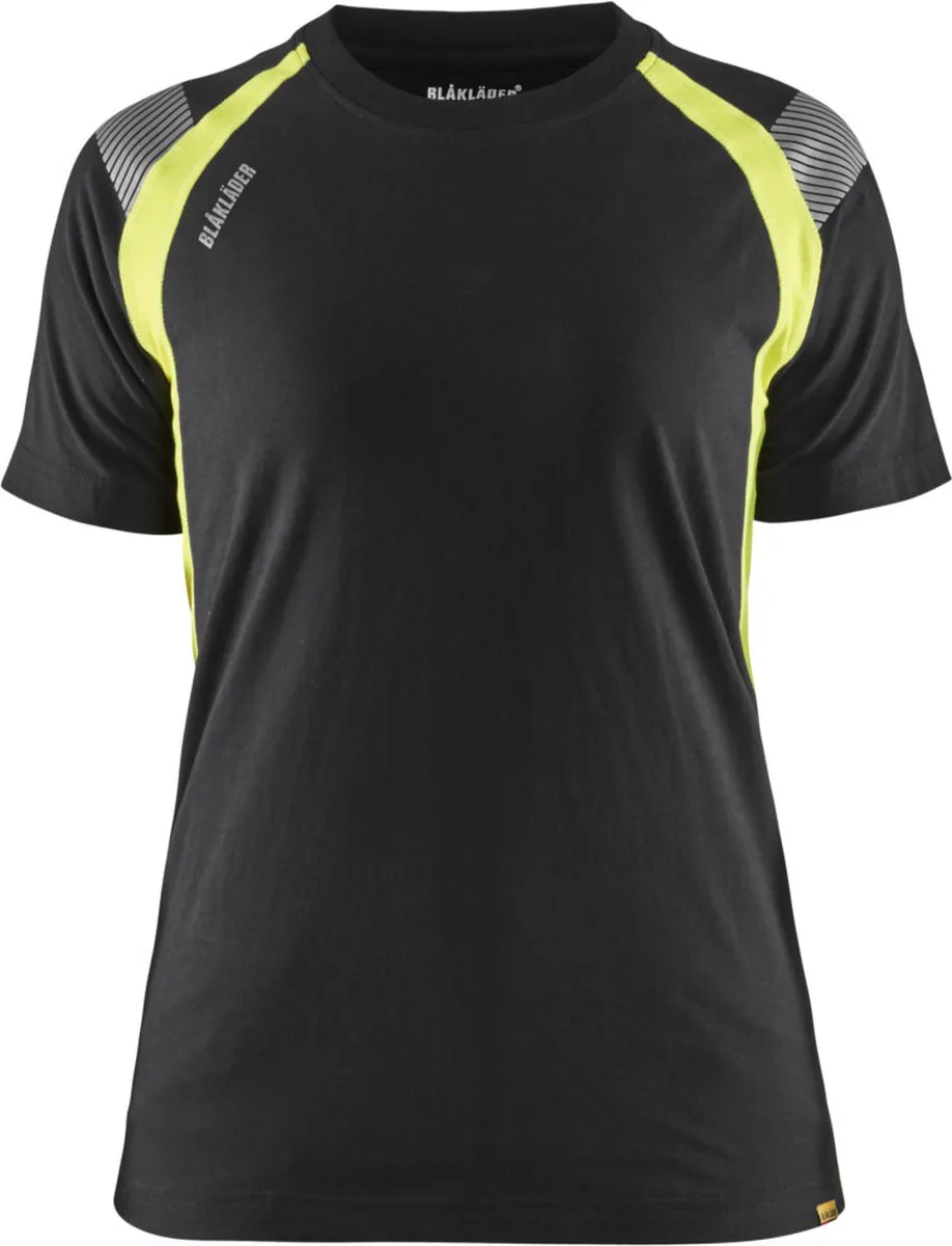 Blaklader 3402-1030 Dames T-shirt Visible - Marine/High Vis Geel de Blåkläder, Marine, High Vis Geel, L – image du produit