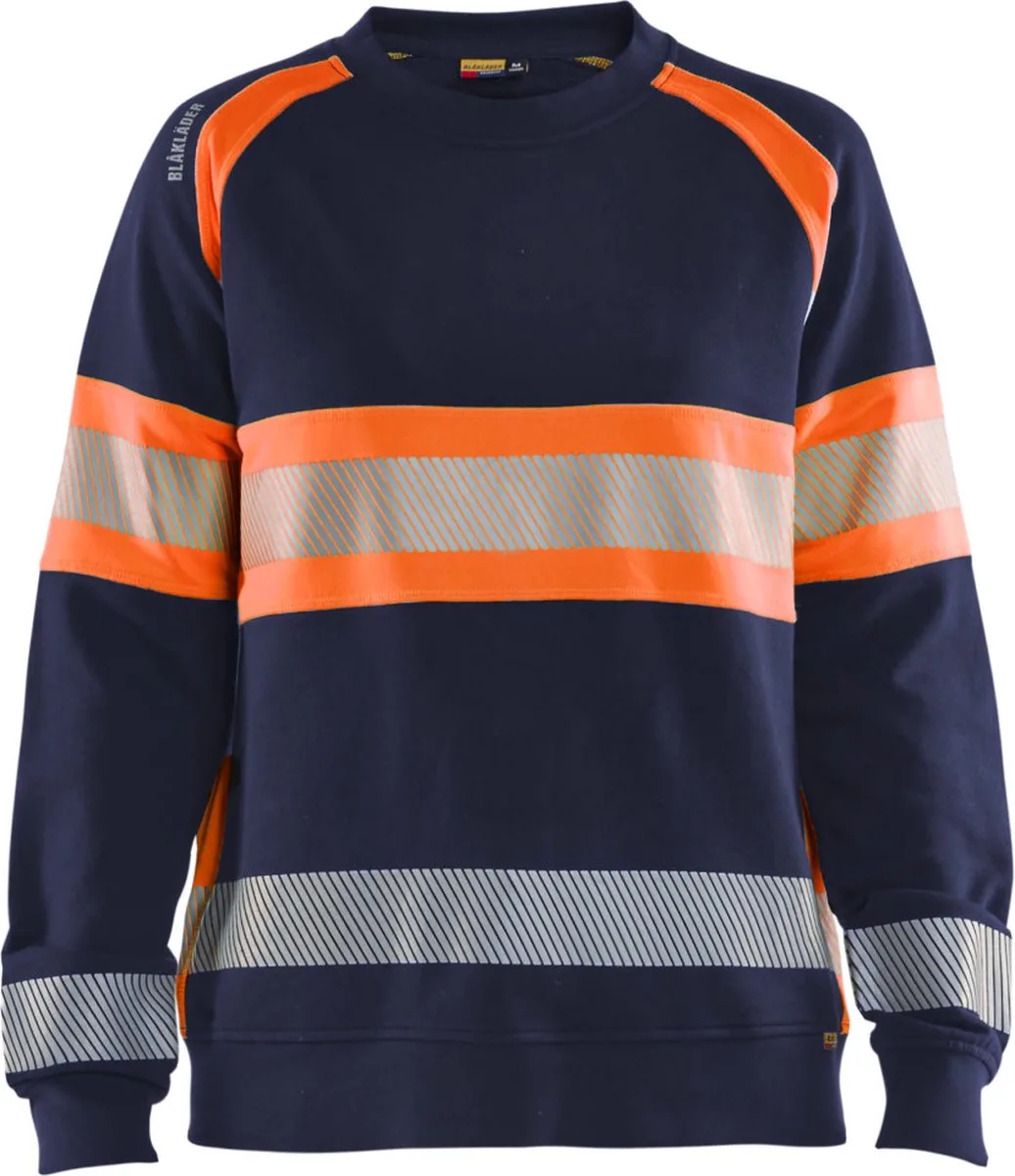 Blaklader 3409-1158 Dames Sweatshirt High Vis - Marineblauw/Oranje by Blåkläder, Marineblauw, Orange, 3XL – product image