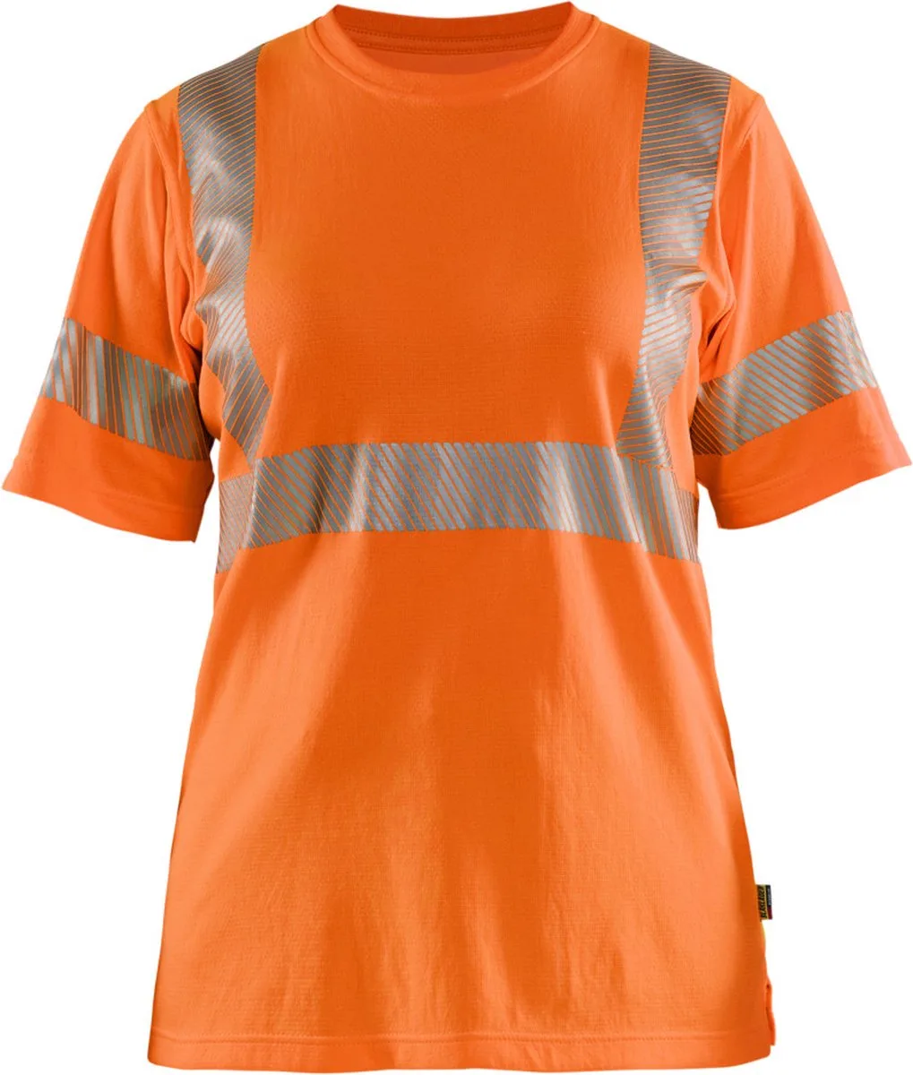 Blaklader 3502-2537 Dames T-shirt High Vis - High Vis Oranje von Blåkläder, High Vis Oranje, L – Produktbild