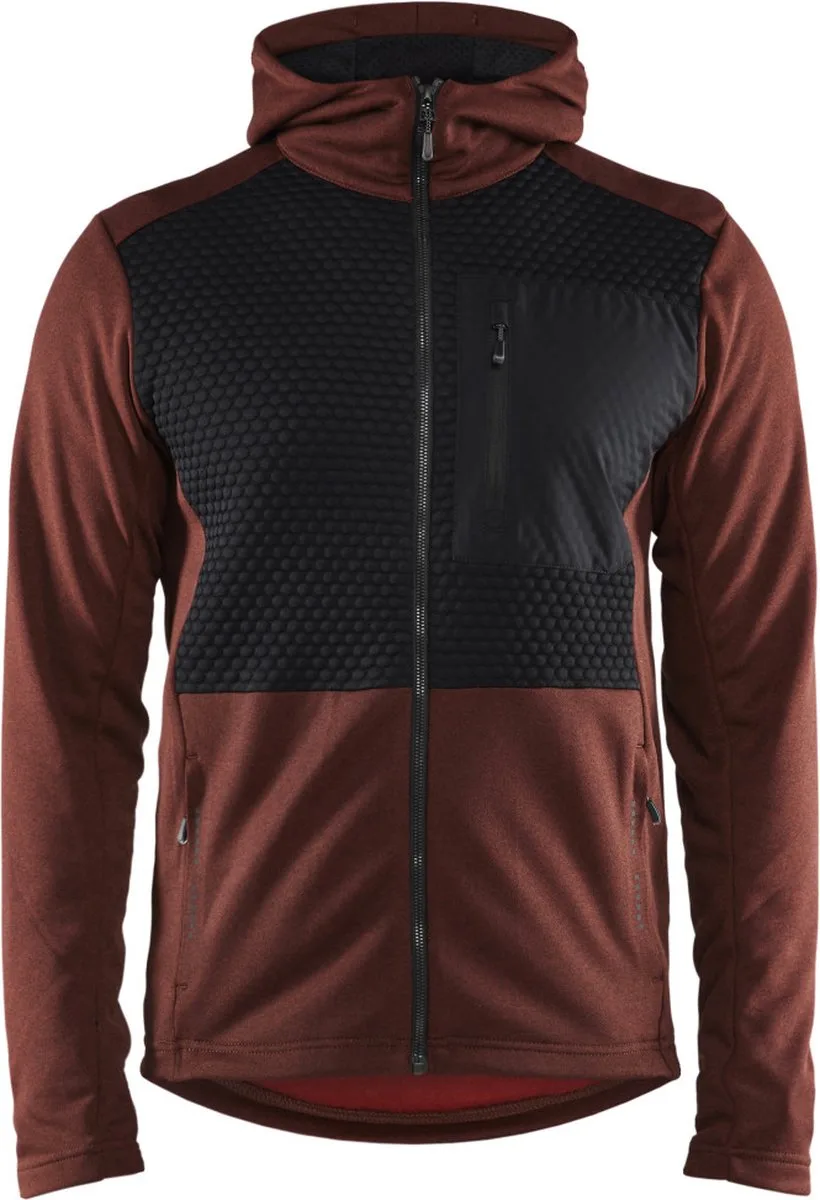 Blaklader 3540-2533 Hoodie met hele rits - Gebrand rood/Zwart van Blåkläder, Gebrand rood, Zwart, L – productafbeelding