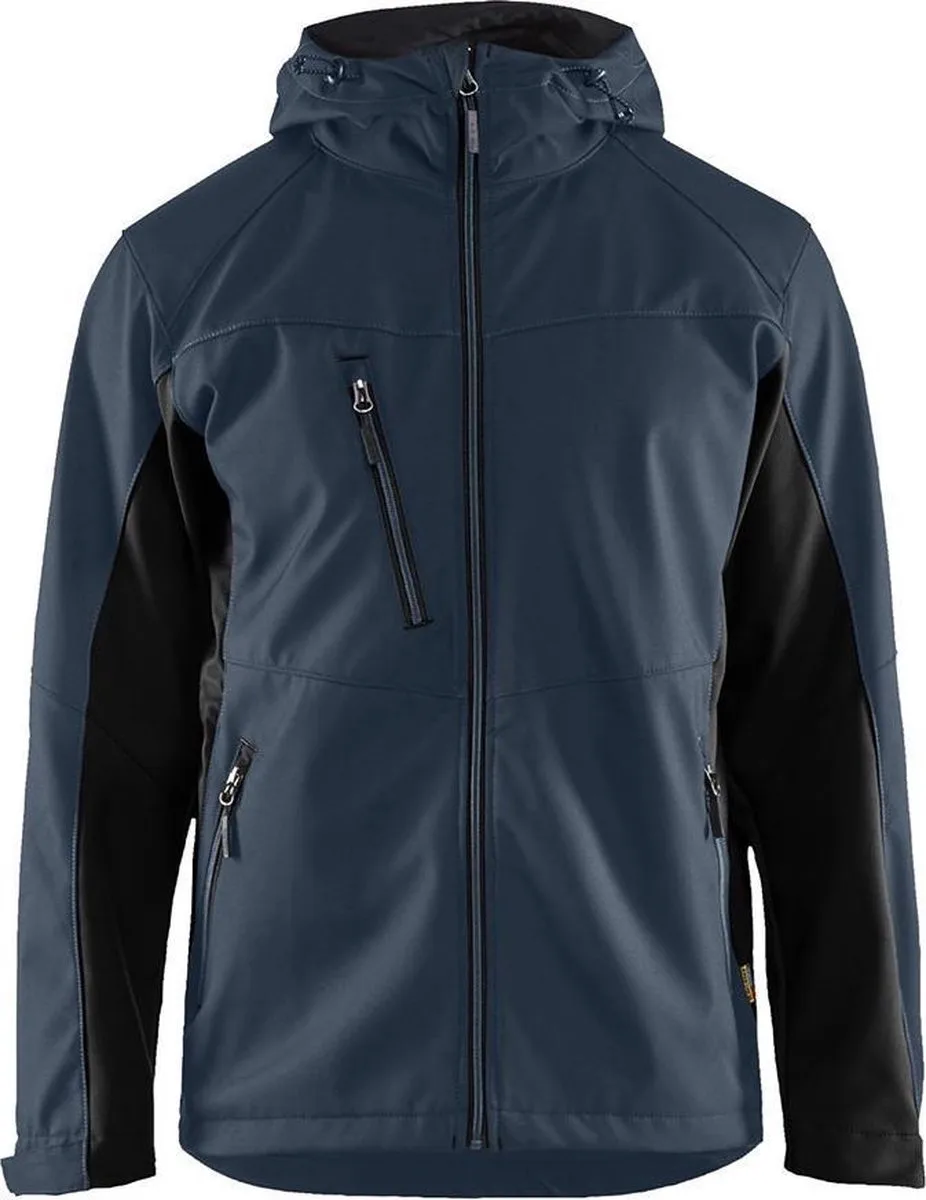 Blåkläder 4753 Softshell Jack met capuchon – Donker Marineblauw/Zwart van Blåkläder, Donker marineblauw, Zwart, XL – productafbeelding