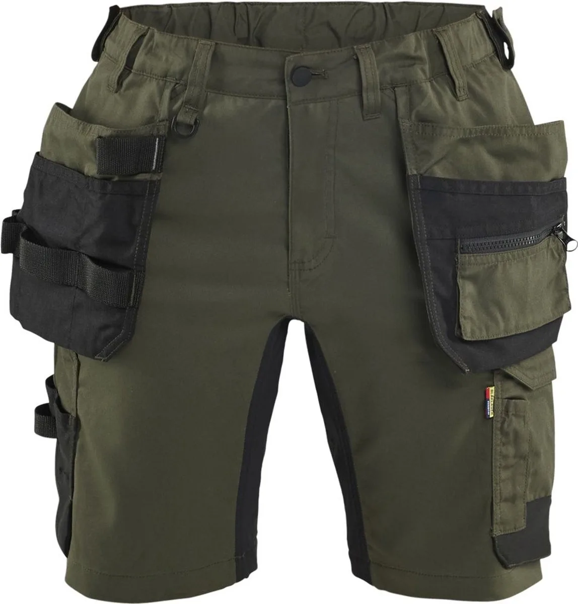 Dames Arbeit-shorts Werkbroek mit Stretch 71331832 van Blåkläder, Waldgrün, Zwart – productafbeelding