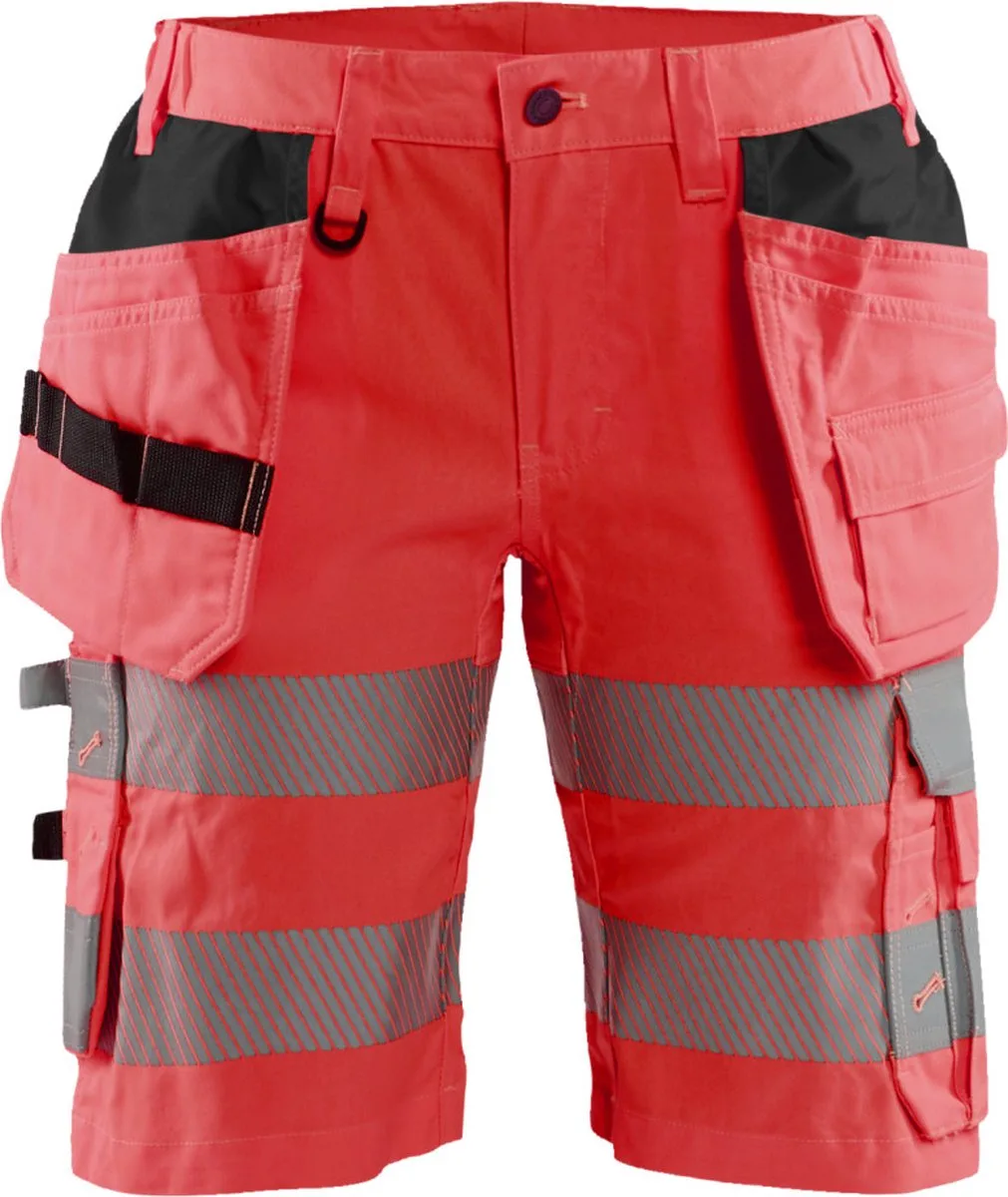 Dames High Vis short met stretch 7186-1811 - High Vis Rood van Blåkläder, High Vis Rood, C34 – productafbeelding