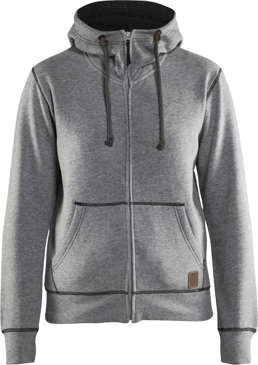 Dames hooded sweatvest 3373-1157 - Grijs Mêlee von Blåkläder, Grijs Mêlee, XL – Produktbild