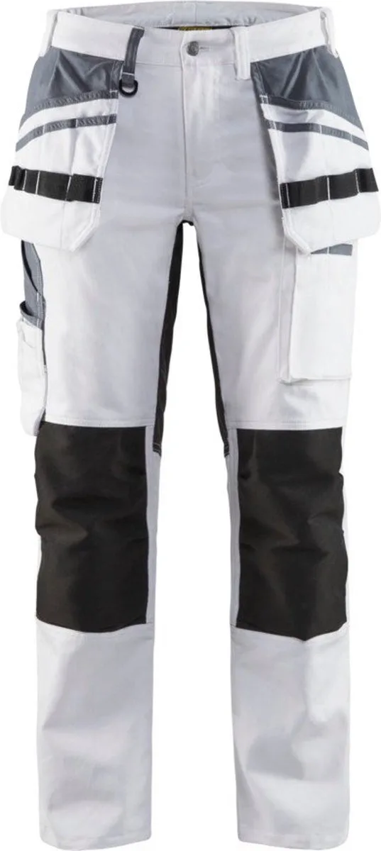 Dames Schildersbroek met stretch 7910-1000 - Wit/zwart de Blåkläder, Blanc, Noir, D19 – image du produit
