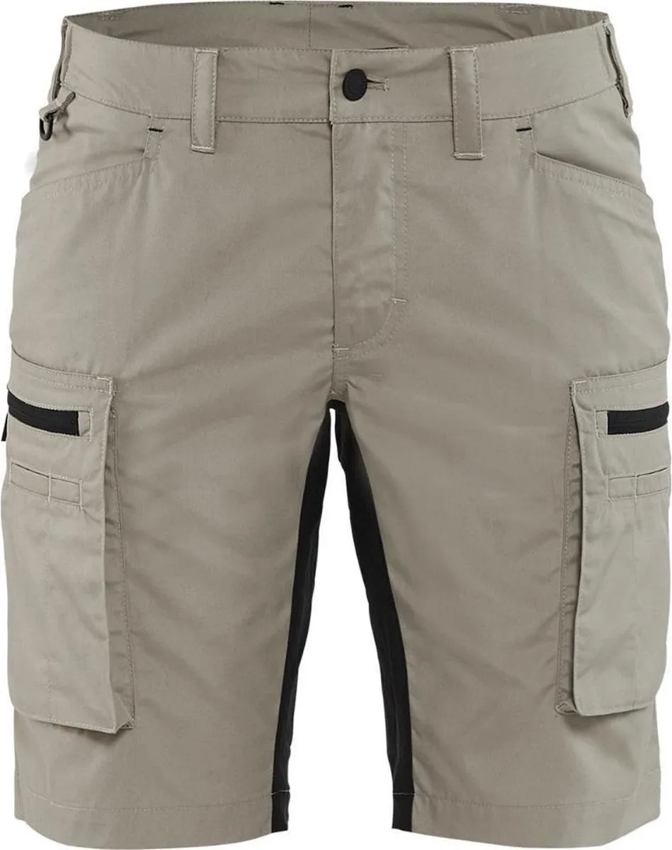 Dames Service Short met stretch 7149-1845 - Stone/Zwart von Blåkläder, Stone, Schwarz, C36 – Produktbild