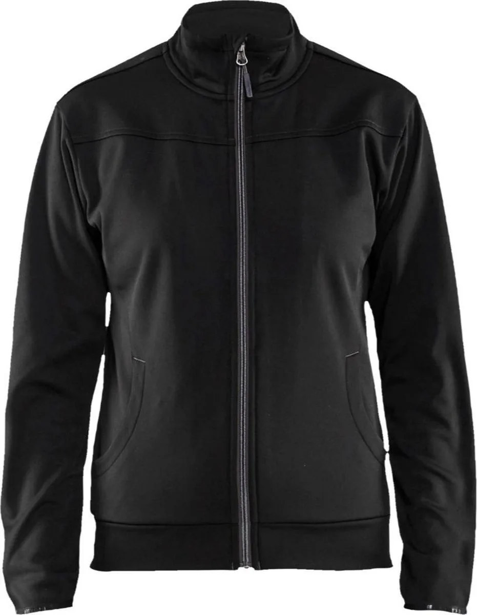 Dames service sweatshirt met rits 3394-2526 - Zwart/Donkergrijs fra Blåkläder, Sort, Mørkegrå, L – produktbillede