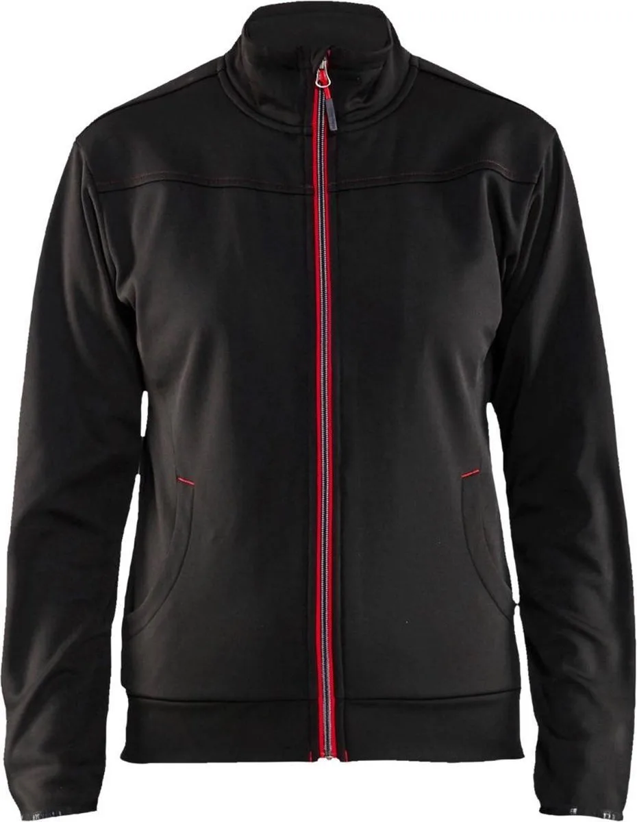 Dames service sweatshirt met rits 3394-2526 - Zwart/Rood de Blåkläder, Noir, Rouge, L – image du produit