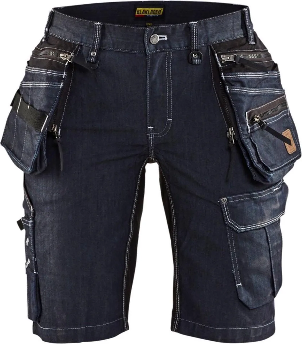 Dames Short Denim Stretch X1900 7992-1141 - Marineblauw/Zwart von Blåkläder, Marineblauw, Schwarz, C48 – Produktbild