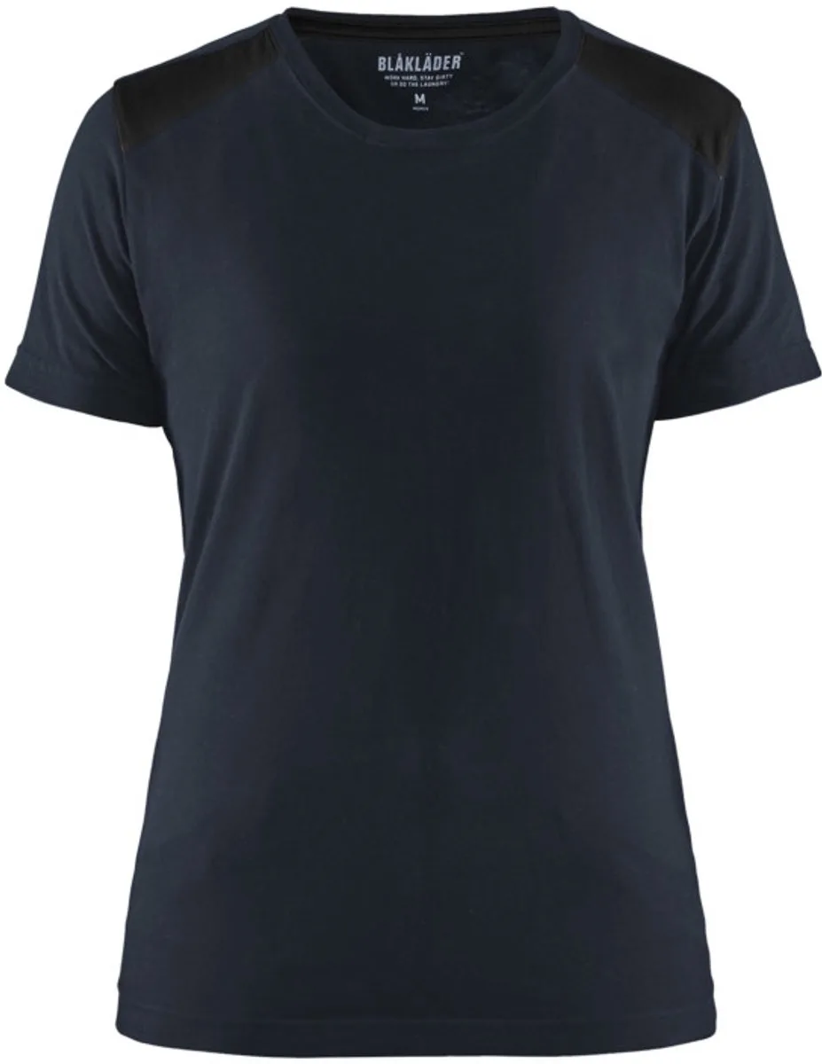 Dames T-shirt 3479-1042 - Donker marineblauw/Zwart von Blåkläder, Donker marineblauw, Schwarz, L – Produktbild