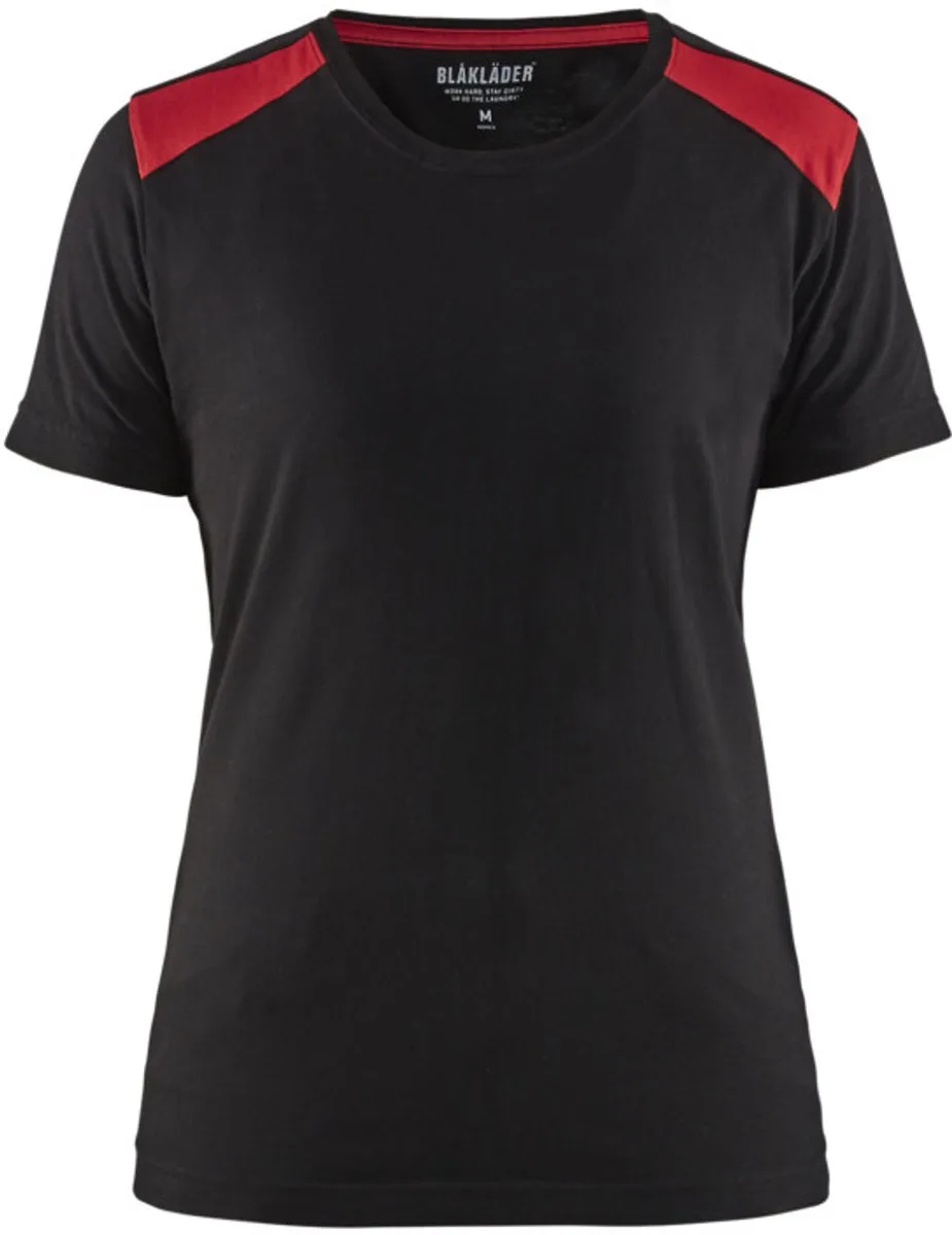 Dames T-shirt 3479-1042 - Zwart/Rood de Blåkläder, Noir, Rouge, 3XL – image du produit