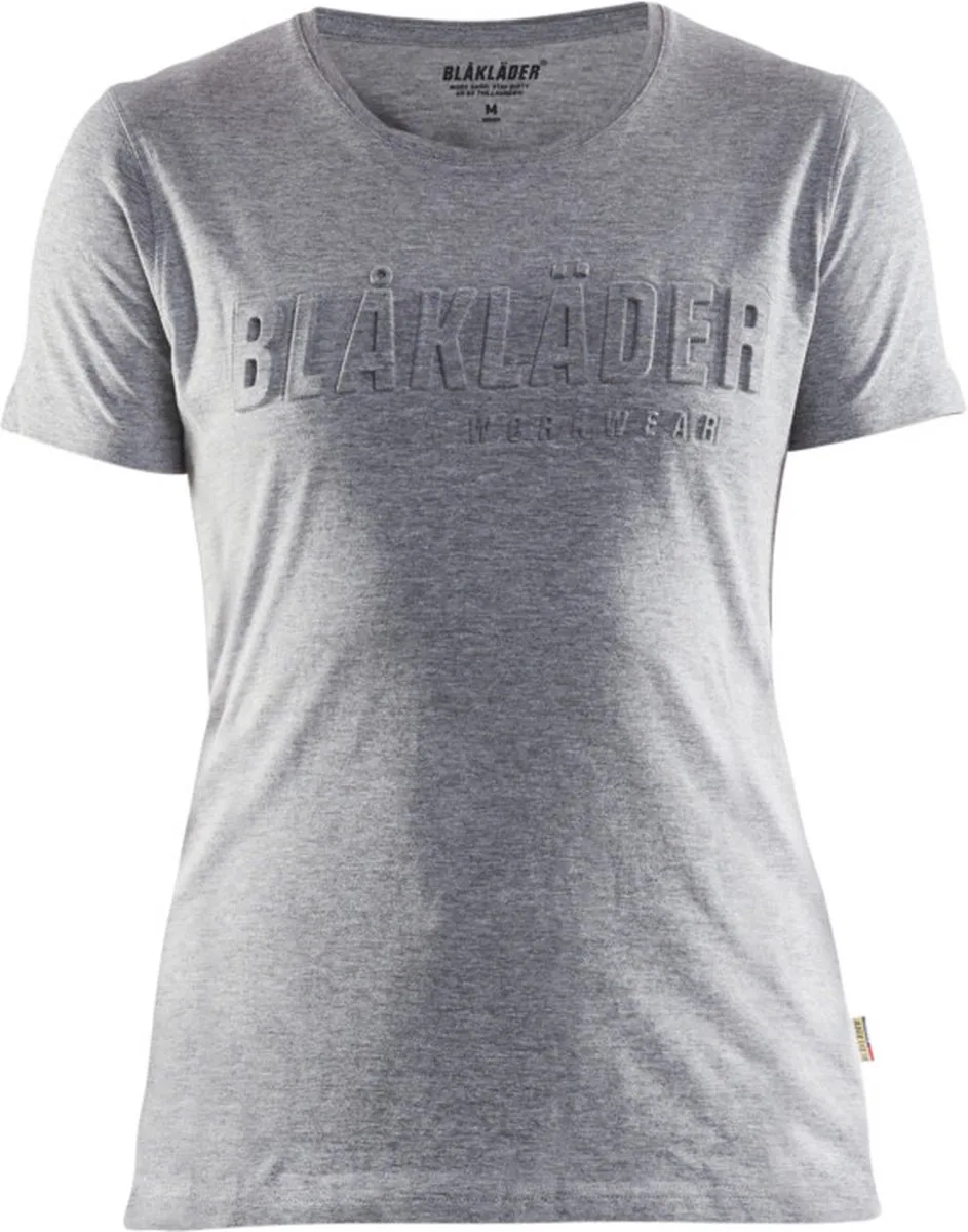 Dames t-shirt 3D 3431-1043 - Grijs Mêlee fra Blåkläder, Grijs Mêlee, L – produktbillede