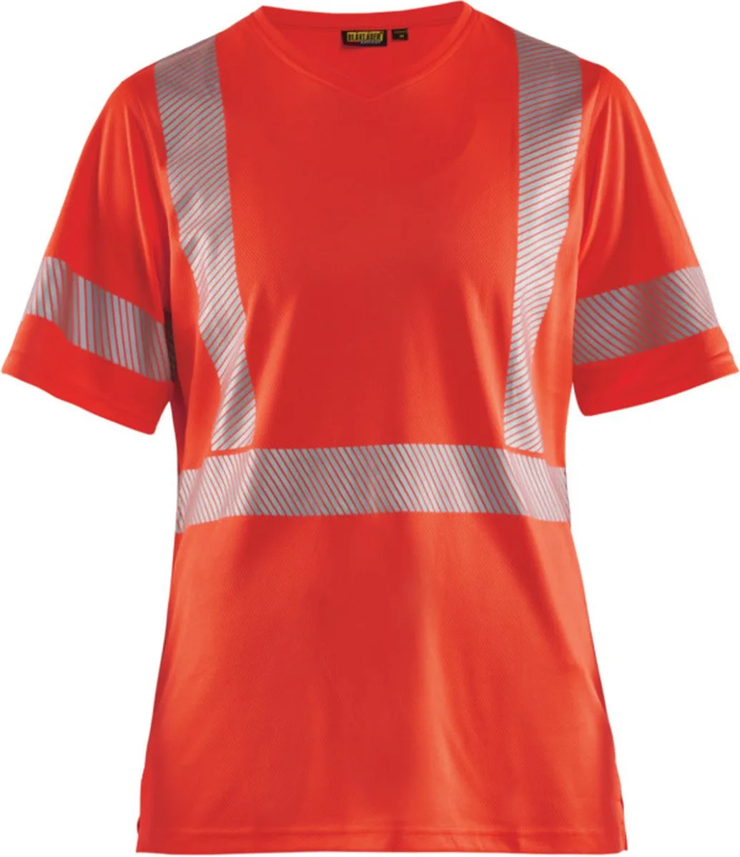 Dames T-shirt High Vis 3336-1013 - High Vis Rood fra Blåkläder, High Vis Rood, L – produktbillede