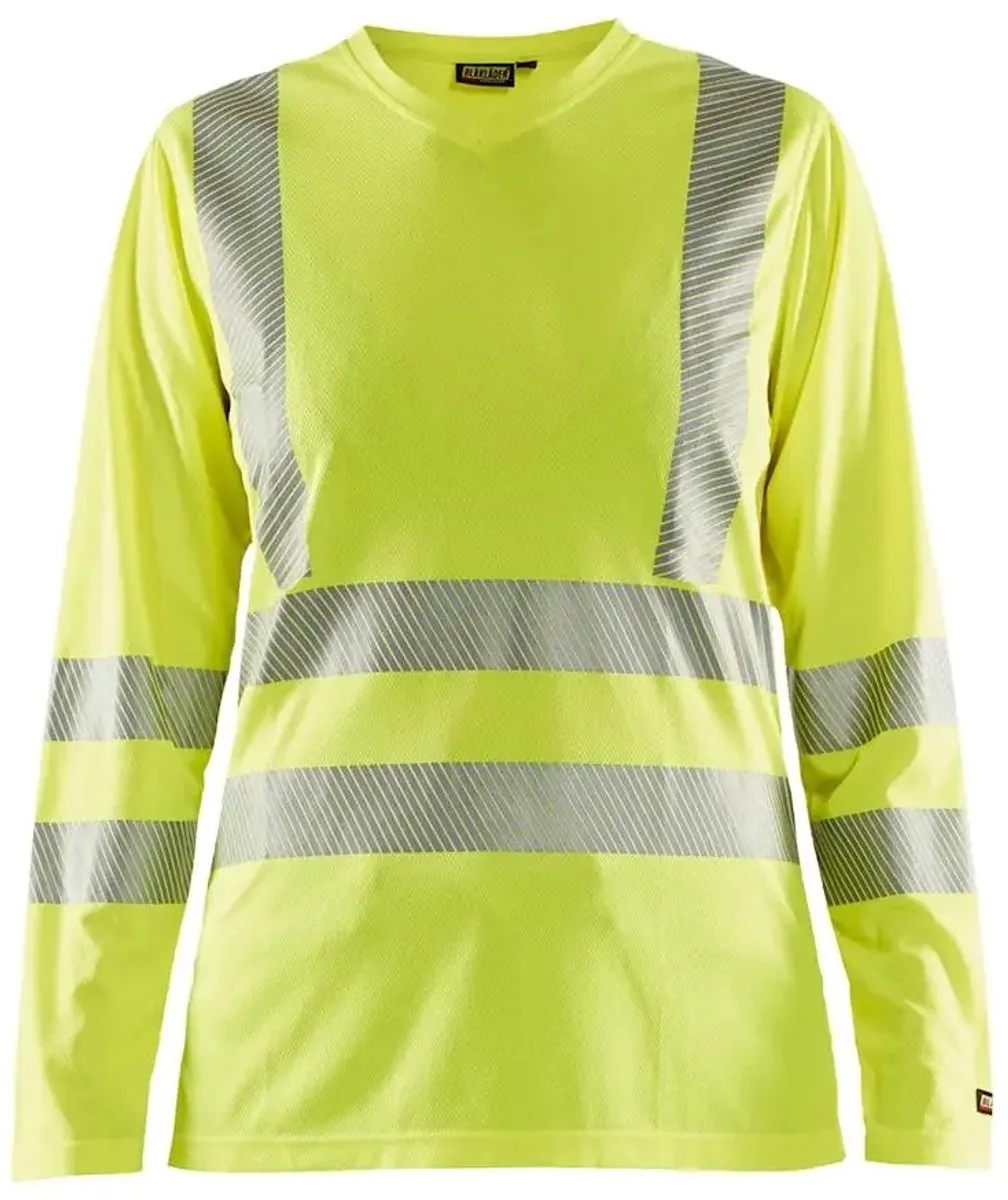 Dames-T-shirt met lange mouwen anti-geur anti-uv Blaklader von Blåkläder, Neongeel – Produktbild