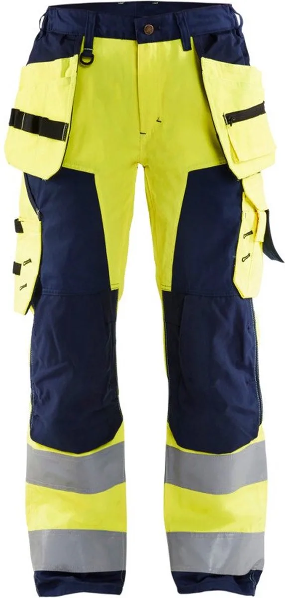 Dames werkbroek High Vis met spijkerzakken 7156-1811 - High Vis Geel/Marineblauw van Blåkläder, Geel, Marineblauw, D19 – productafbeelding