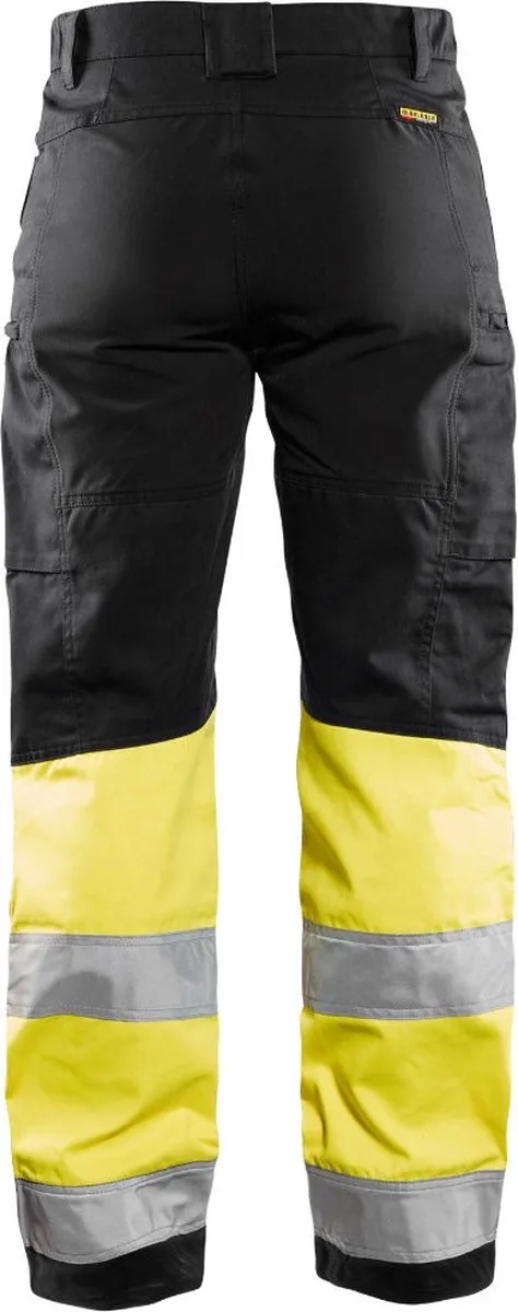 Dames werkbroek High Vis met stretch 7161-1811 - Zwart/High Vis Geel van Blåkläder, Zwart, High Vis Geel, C50 – productafbeelding