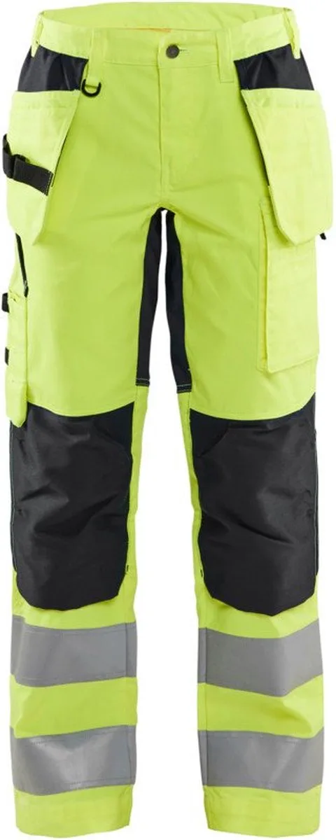 Dames werkbroek High Vis met stretch 7163-1811 - High Vis Geel/Zwart från Blåkläder, High Vis Geel, Svart, C46 – produktbild