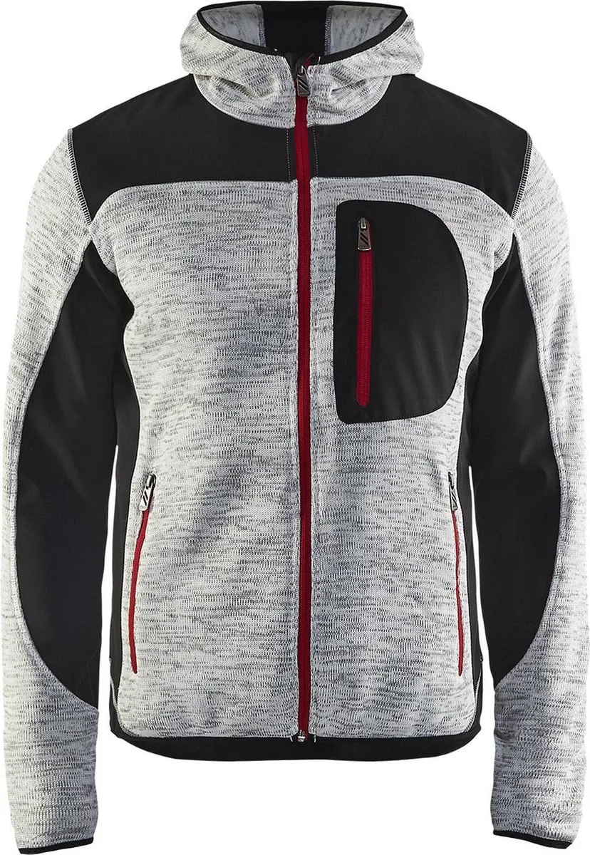 Gebreid vest met softshell 4930-2117 - Army Groen/Zwart van Blåkläder, Army Groen, Zwart, M – productafbeelding