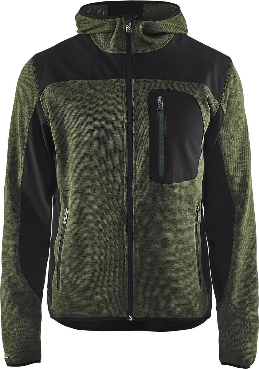 Gebreid vest met softshell 4930-2117 - Army Groen/Zwart van Blåkläder, Groen, XL – productafbeelding