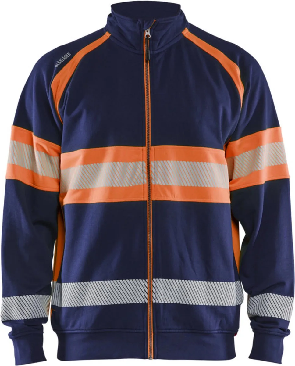 High vis sweater 3551-1158 - Marineblauw/Oranje de Blåkläder, Marineblauw, Orange, 4XL – image du produit