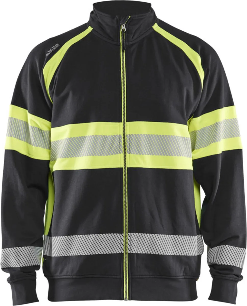 High vis sweater 3551-1158 - Zwart/High Vis Geel de Blåkläder, Noir, High Vis Geel, 4XL – image du produit