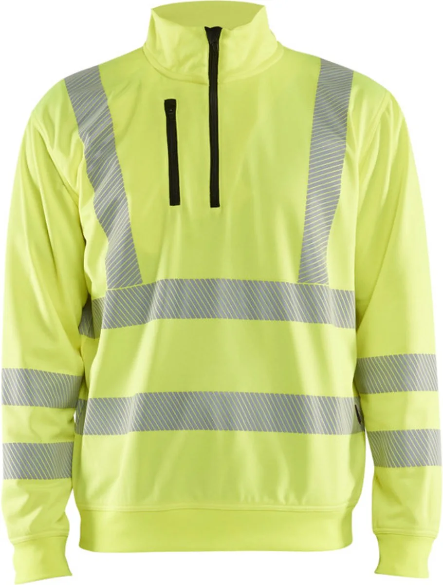 High Vis Sweatshirt halve rits 3564-2538 - High Vis Geel by Blåkläder, High Vis Geel, L – product image