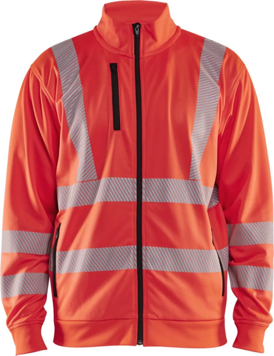 High Vis Sweatshirt met rits 3563-2538 - High Vis Rood van Blåkläder, High Vis Rood, 3XL – productafbeelding