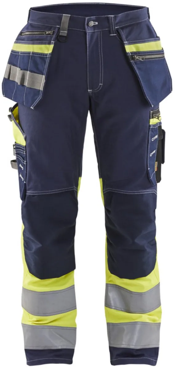 High Vis werkbroek met stretch 1794-1370 - Marine/High Vis Geel van Blåkläder, Marine, High Vis Geel, C144 – productafbeelding