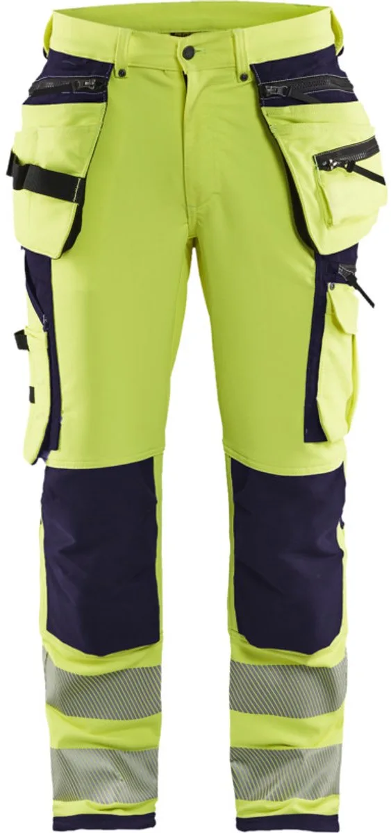 High Visibility Werkbroek 1997 met 4-Weg Stretch High Vis Geel/Marineblauw von Blåkläder, High Vis Geel, Marineblauw, 104 – Produktbild