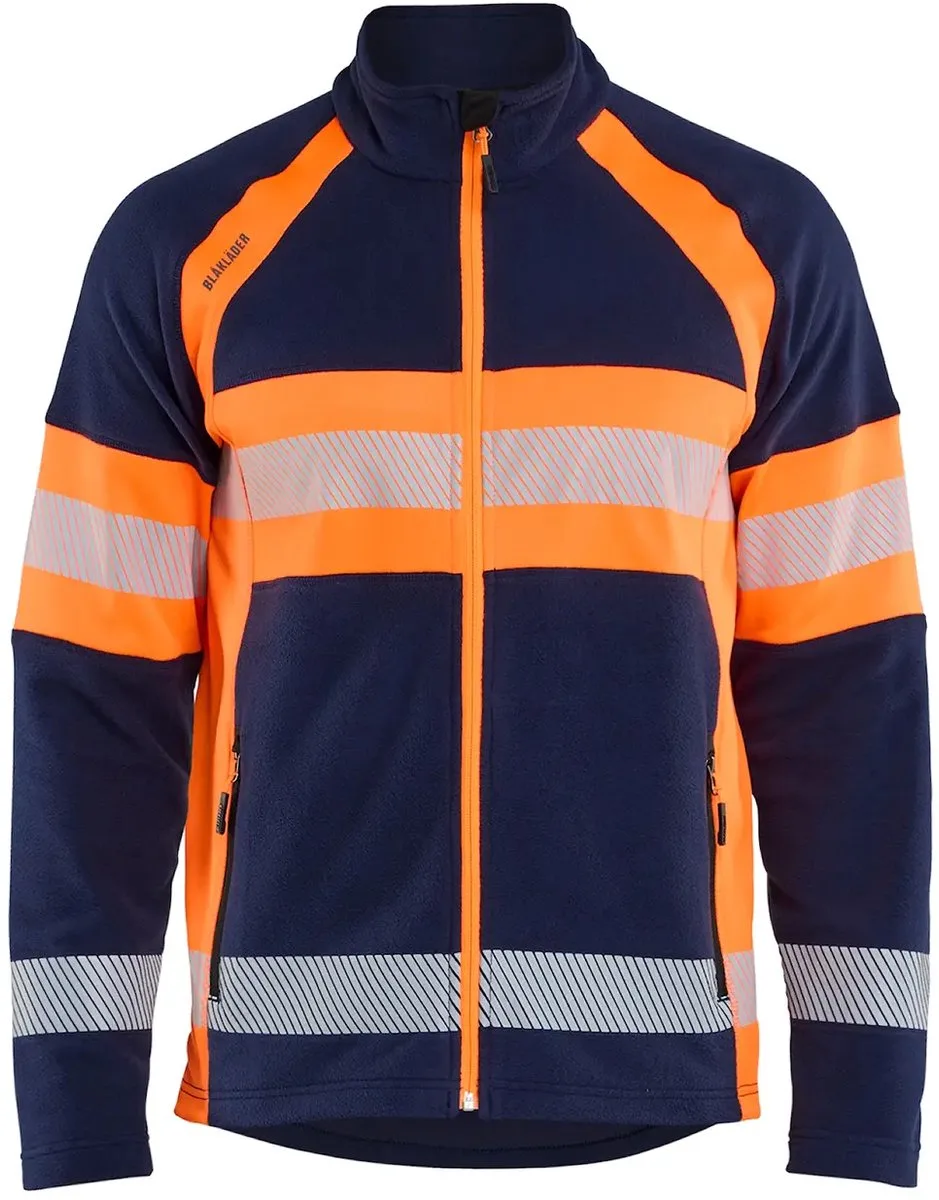 Hoge zichtbaarheid zip-up fleece Blaklader van Blåkläder, Marineblauw – productafbeelding