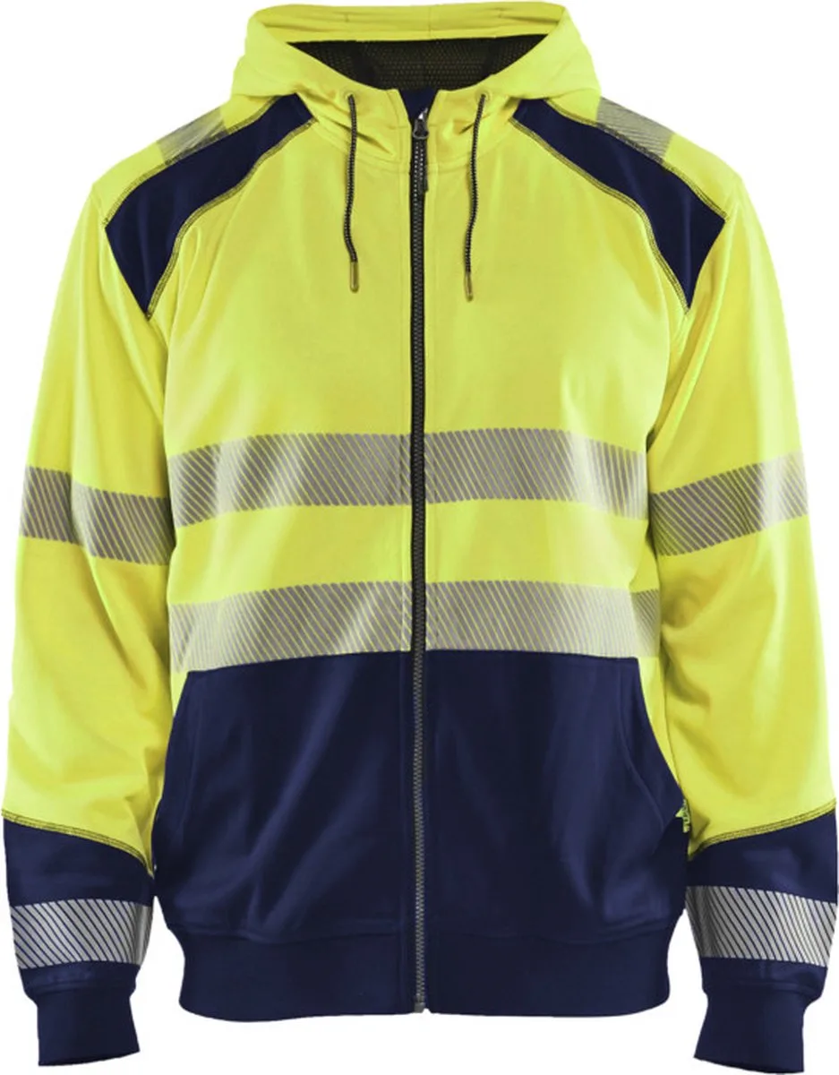Hooded sweatshirt High Vis 3546-2528 - High Vis Geel/Marineblauw by Blåkläder, High Vis Geel, Marineblauw, 4XL – product image