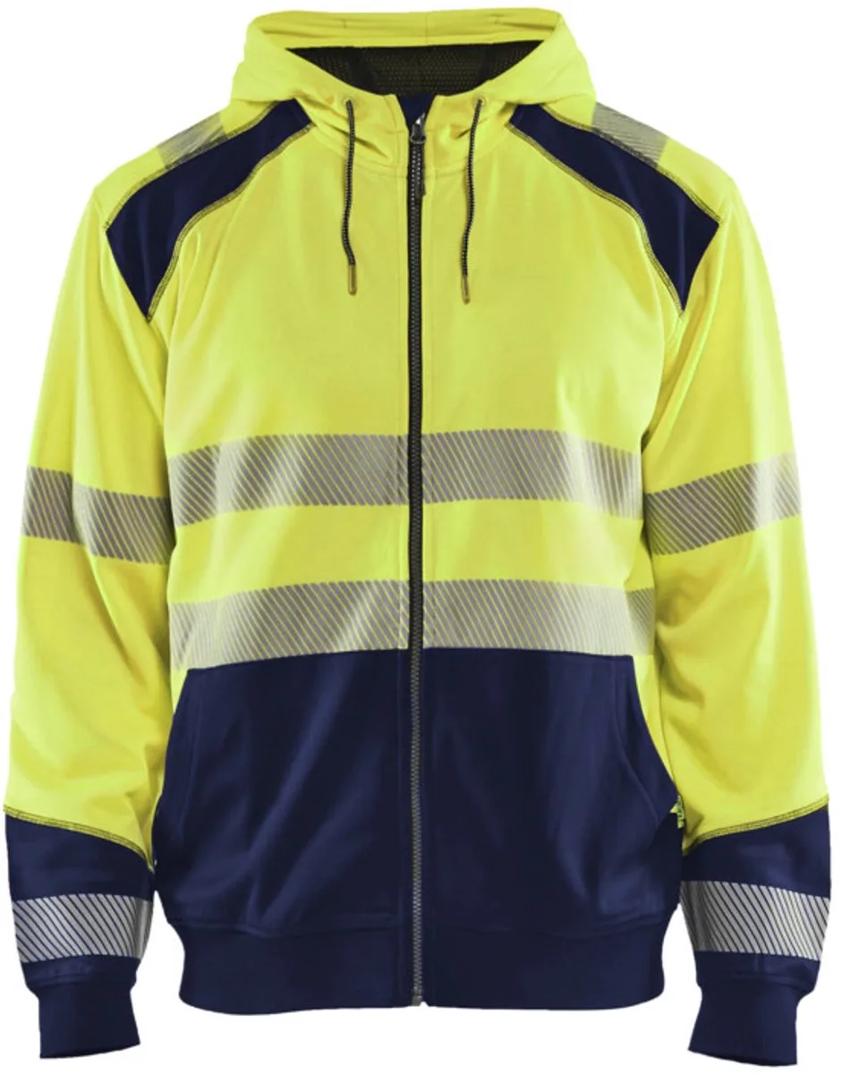 Hooded sweatshirt High Vis 3546-2528 - High Vis Geel/Marineblauw de Blåkläder, High Vis Geel, Marineblauw, XXL – image du produit