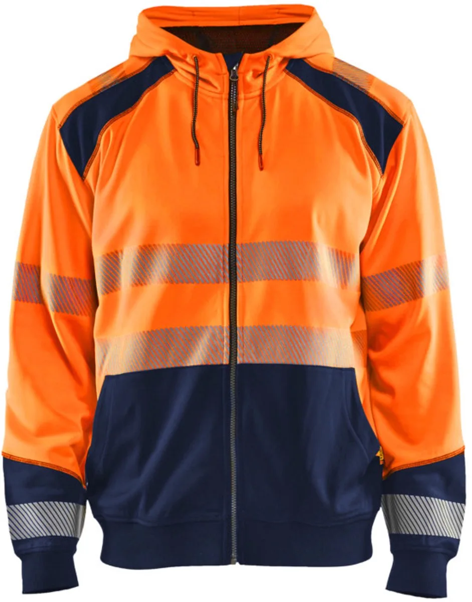 Hooded sweatshirt High Vis 3546-2528 - High Vis Oranje/Marineblauw de Blåkläder, High Vis Oranje, Marineblauw, S – image du produit