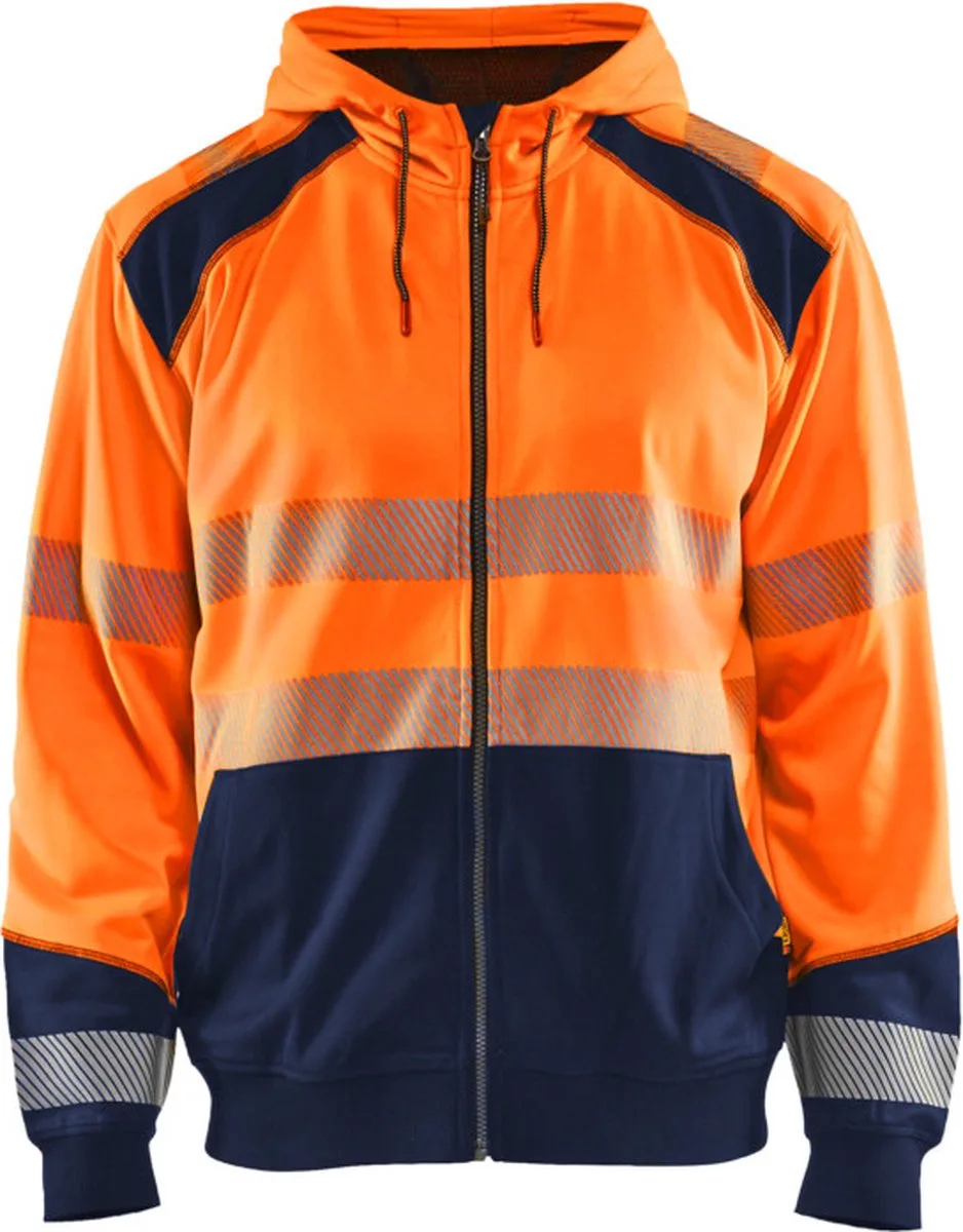 Hooded sweatshirt High Vis 3546-2528 - High Vis Oranje/Marineblauw de Blåkläder, High Vis Oranje, Marineblauw, 4XL – image du produit