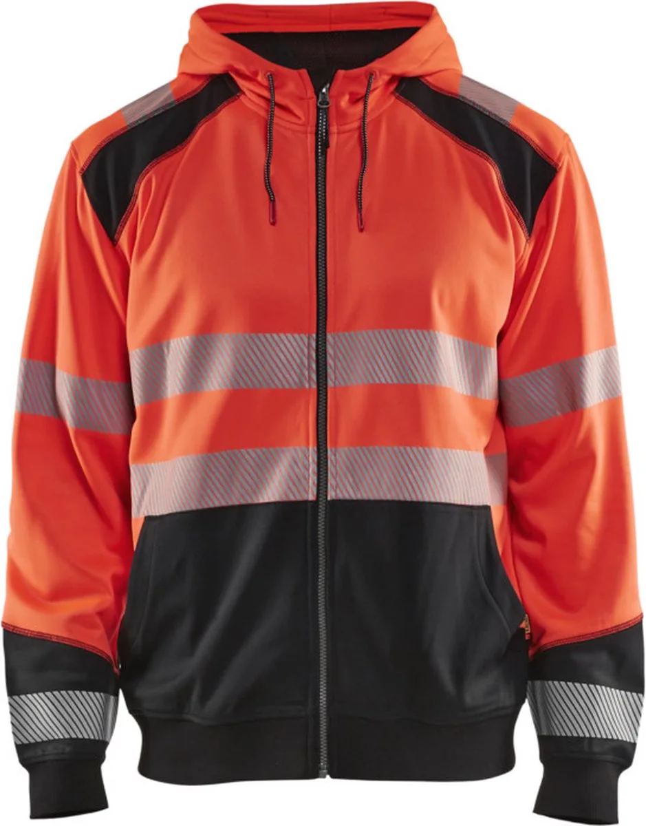 Hooded sweatshirt High Vis 3546-2528 - High Vis Rood/Zwart de Blåkläder, High Vis Rood, Noir, 4XL – image du produit