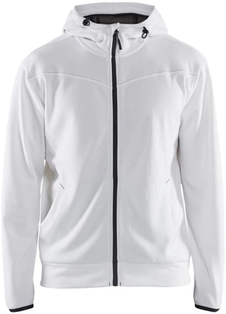Hoodie met rits 3363-2526 - Wit/Donkergrijs fra Blåkläder, Hvid, Mørkegrå, S – produktbillede