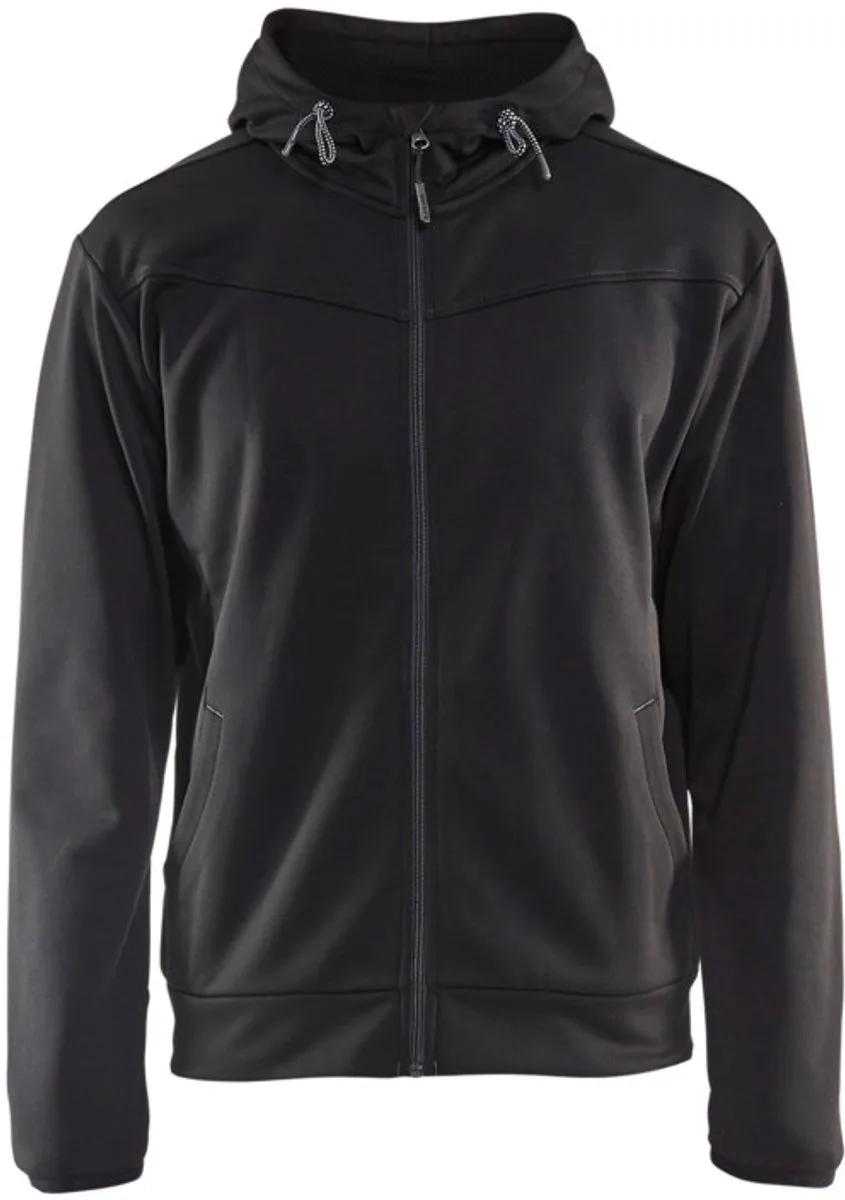 Hoodie met rits 3363-2526 - Zwart/Donkergrijs van Blåkläder, Zwart, Donkergrijs, XL – productafbeelding
