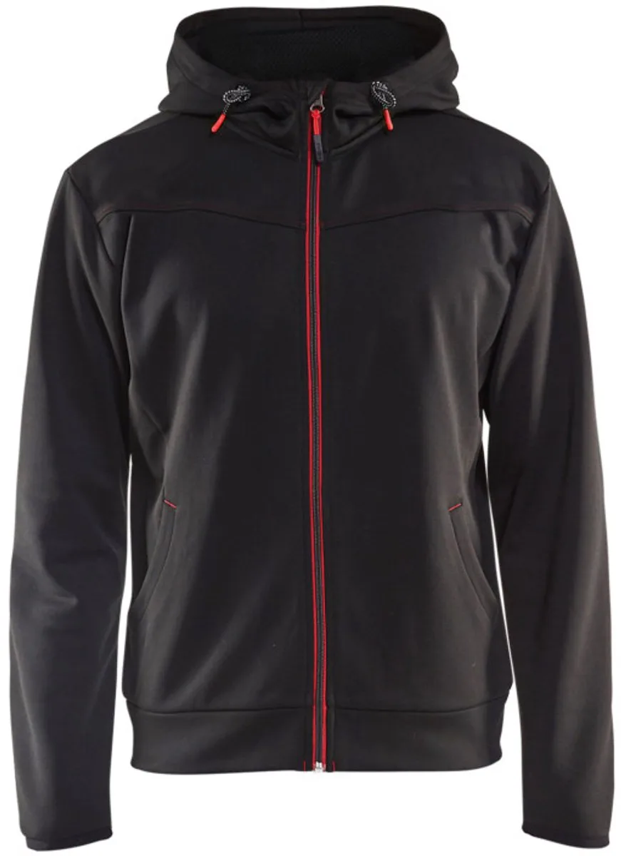 Hoodie met rits 3363-2526 - Zwart/Rood de Blåkläder, Noir, Rouge, 3XL – image du produit