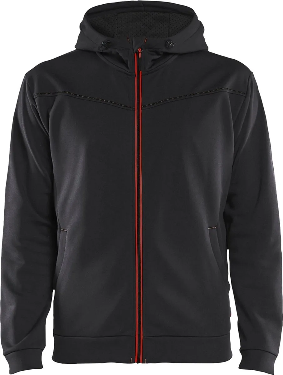 Hoodie met rits 3363-2526 - Zwart/Rood de Blåkläder, Noir, Rouge, M – image du produit