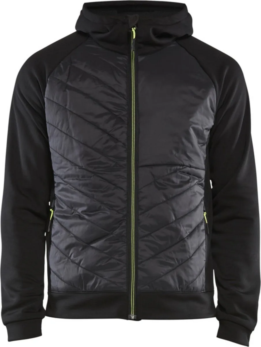 Hybride sweater 3463-2526 - Zwart/High Vis Geel de Blåkläder, Noir, High Vis Geel, 4XL – image du produit