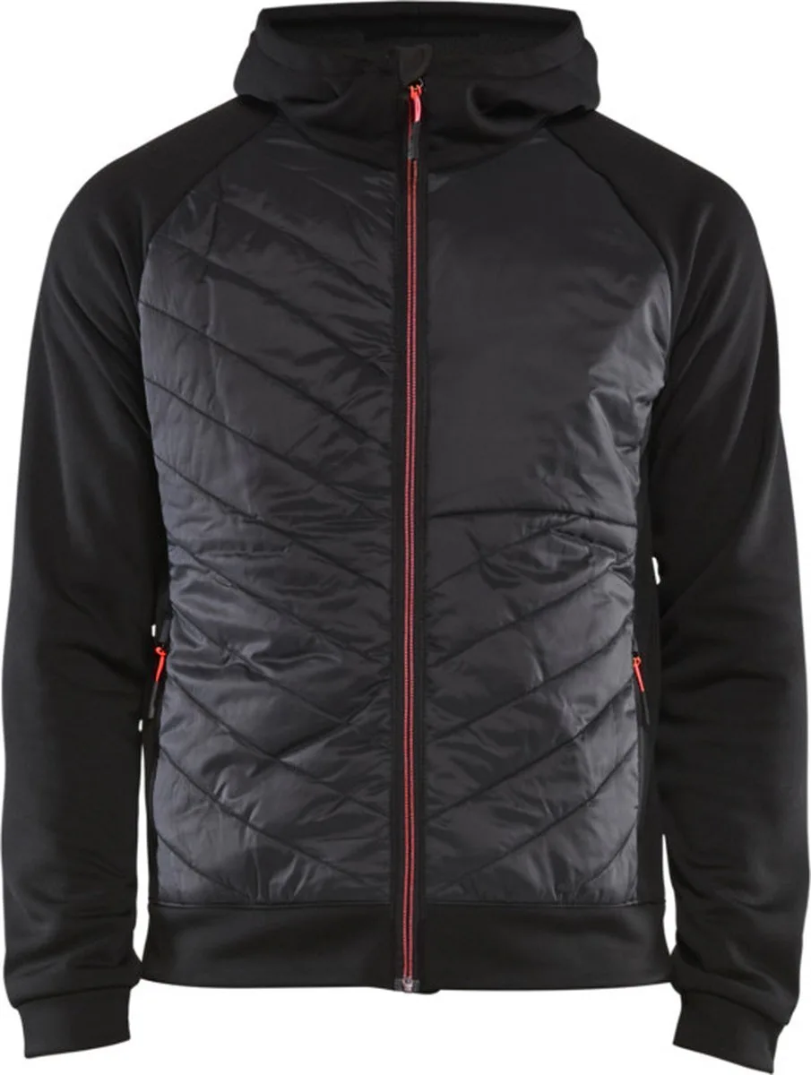 Hybride sweater 3463-2526 - Zwart/Rood van Blåkläder, Zwart, Rood, XL – productafbeelding
