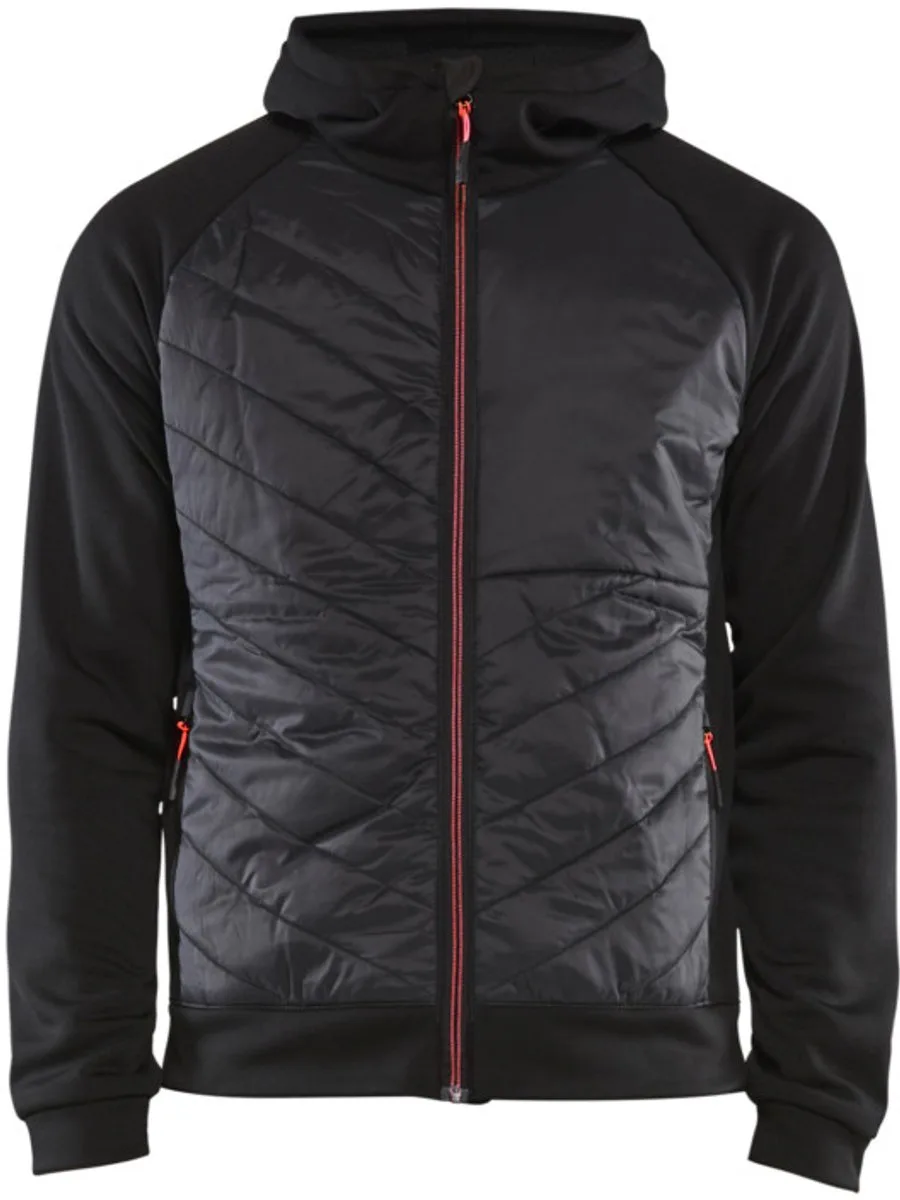 Hybride sweater 3463-2526 - Zwart/Rood van Blåkläder, Zwart, Rood, XXL – productafbeelding