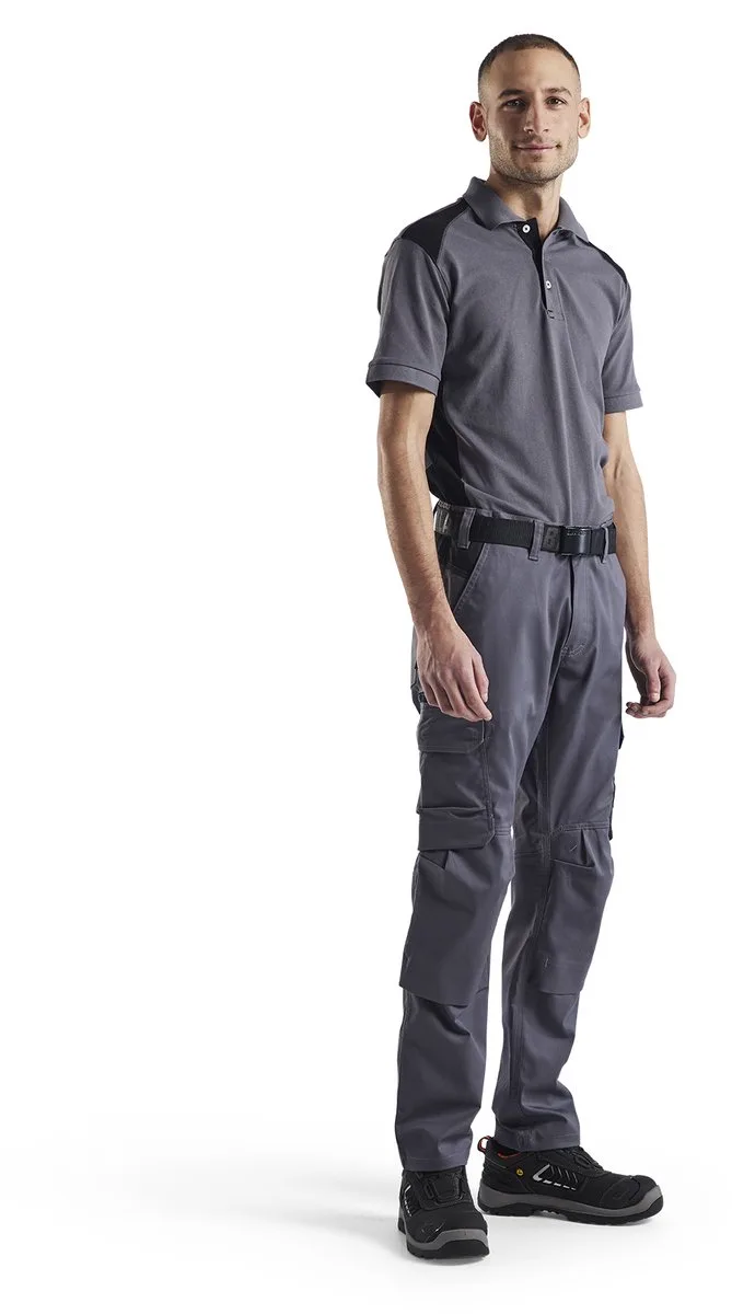 Industrie werkbroek stretch met kniezakken 1448-1832 - Medium Grijs/Zwart fra Blåkläder, Medium Grijs, Sort, C144 – produktbillede