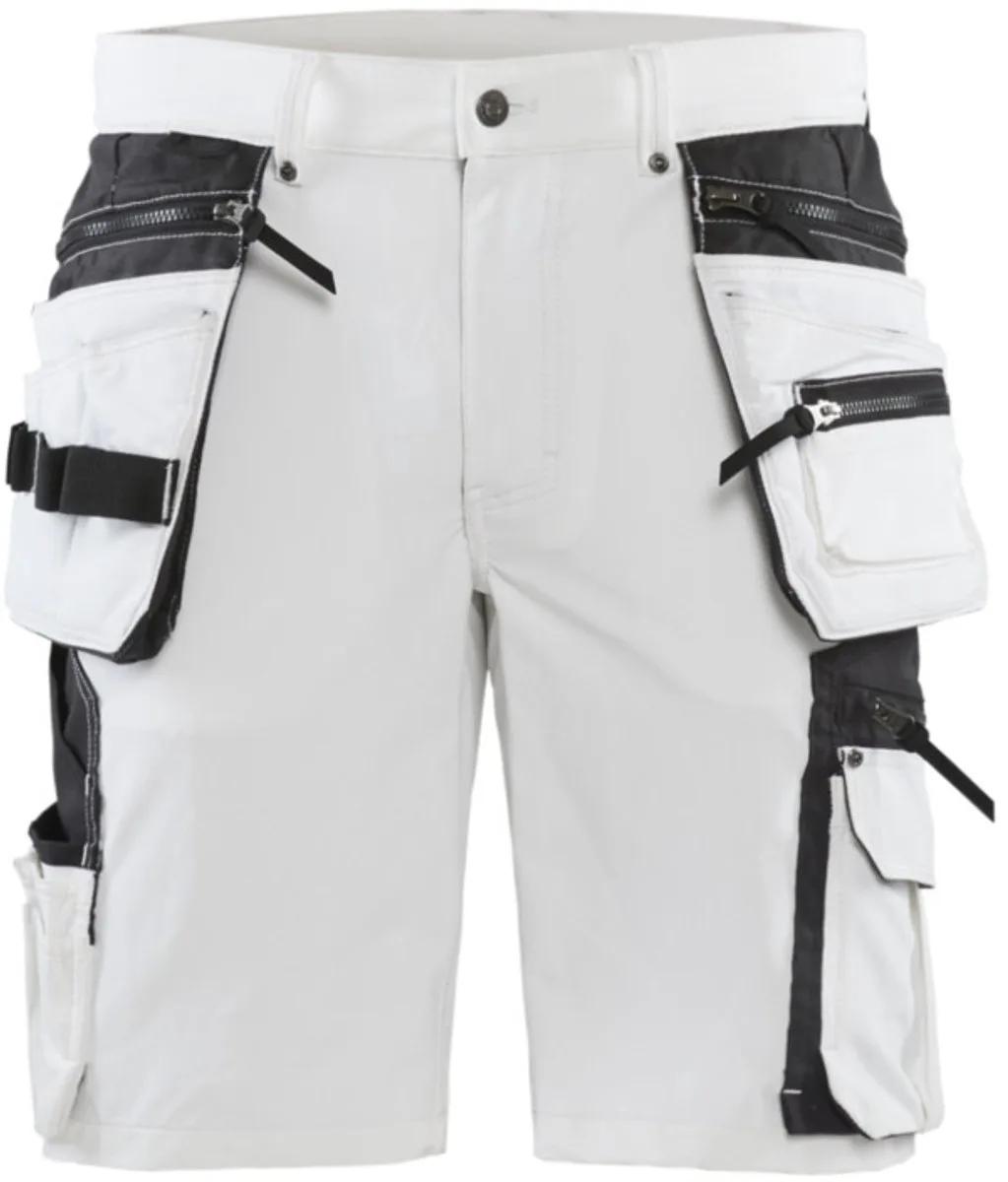 Korte Schilderswerkbroek 4-Weg Stretch 10881645 Wit/Donkergrijs von Blåkläder, Weiß, Dunkelgrau, 46 – Produktbild