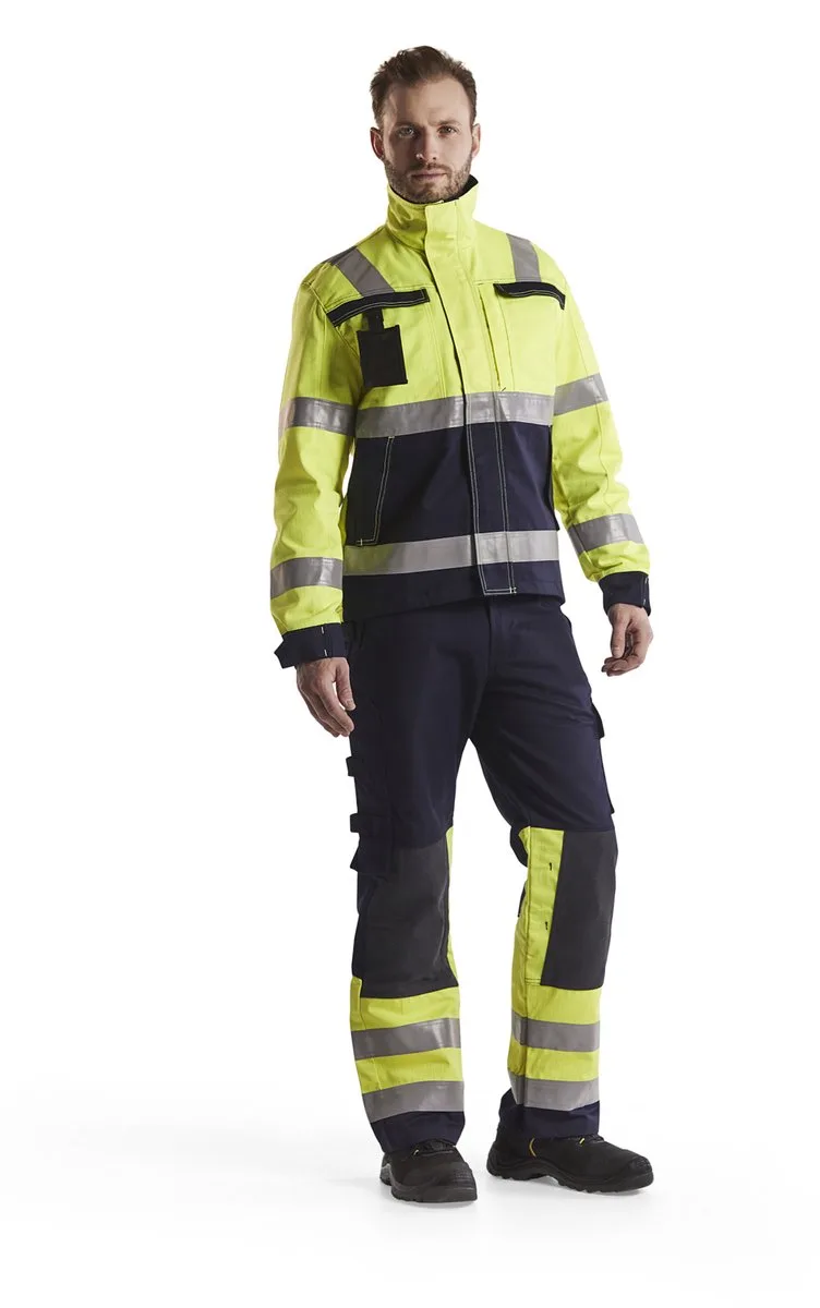 Multinorm werkbroek 1478-1514 - Marine/High Vis Geel van Blåkläder, Marine, High Vis Geel, C52 – productafbeelding