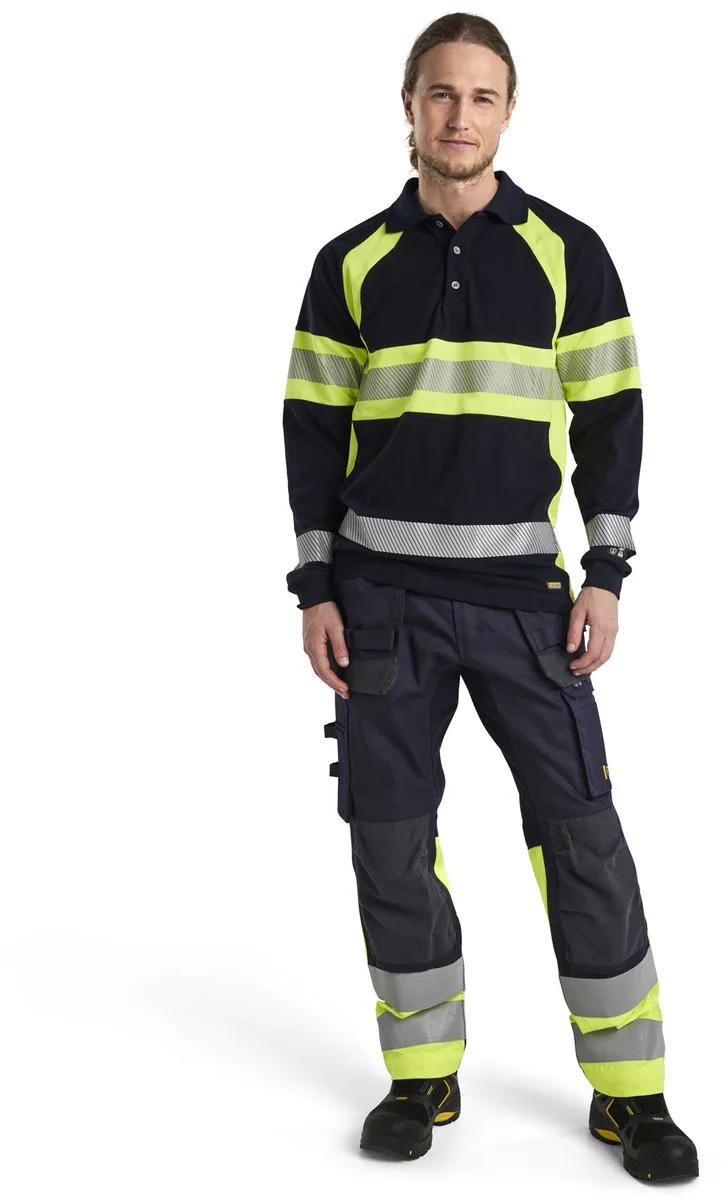 Multinorm werkbroek Inherent met stretch 1487-1512 - Marine/High Vis Geel van Blåkläder, Marine, High Vis Geel, C58 – productafbeelding