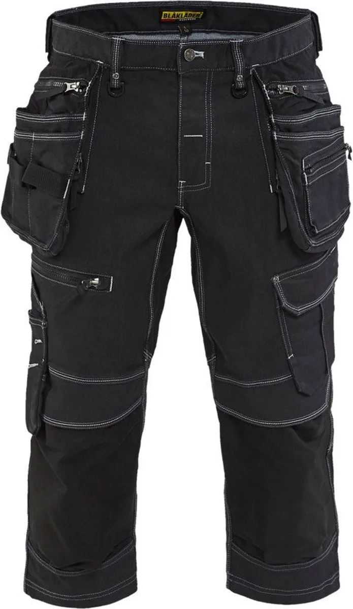Piraatbroek denim stretch X1900 1991-1141 - Zwart fra Blåkläder, Sort, C44 – produktbillede
